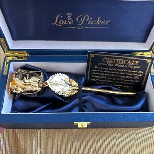 Original Love picker 24 Carat Gold Plated Rose with Box.